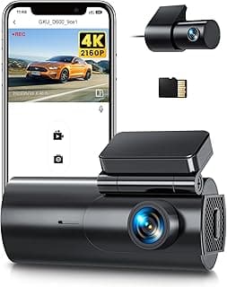 GKU Dashcam Cámara Coche 4K/2.5K,Doble WiFi Dash CAM Coche con Tarjeta SD de 64GB,Camara Coche Grabadora,170° Gran Angular,Visión Nocturn,WDR,Sensor G,Monitor de Aparcamiento 24H